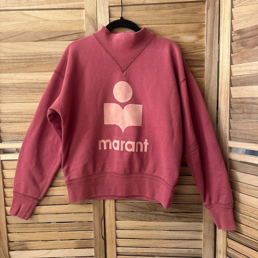 Isabel Marant Etoile Pink Logo Sweatshirt in rosewood pink size 34/XS - Picture 2 of 7